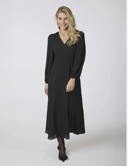 Toya dot crepe dress  - Neo noir