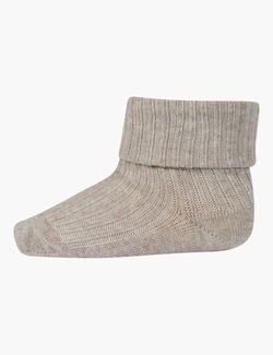 Cotton rib baby socks Beige Melange - MP 