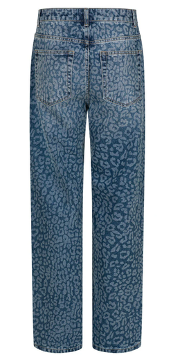 Simona fade leo pants Denim leo print - Neo noir