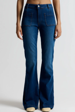 Ann Charlotte Earth Jeans, Wash Cayenne Denim blue - Ivy