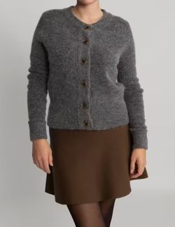 Fsia ras knit cardigan Medium Grey Melange - Selected femme