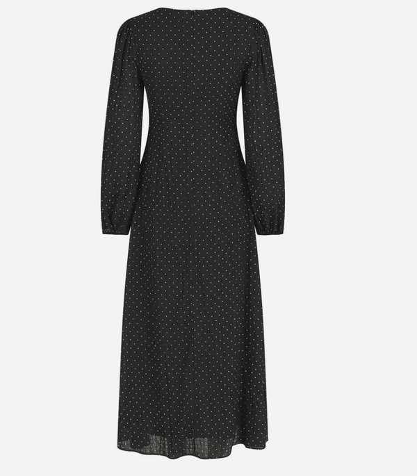 Toya dot crepe dress  black - Neo noir