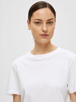 Myessential O-neck Tee White - Selected femme