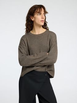 Lara Ls knit O-neck  morel/melange - Selected femme