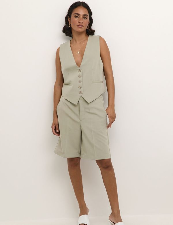 Sakura Zipper Shorts VETIVER - Kaffe Clothing