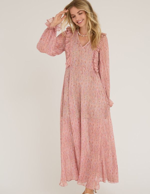 Flounce dress Old Rose - A-view