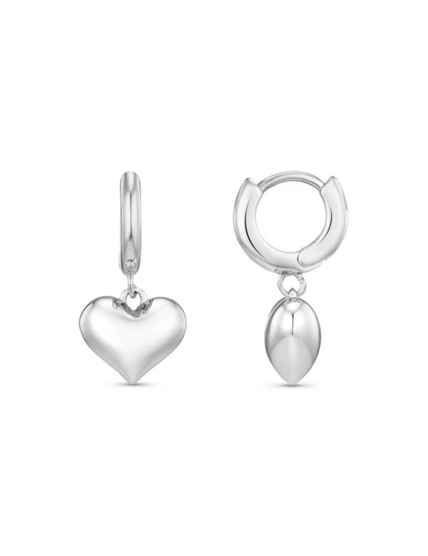 Domed Heart Charm Sølv - Orelia