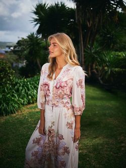 Stellar Artist Paisley dress Ivory - Neo noir