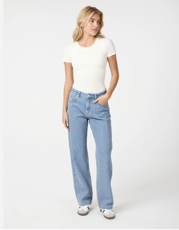 Simona Bedazzled Pants stonewash - Neo noir