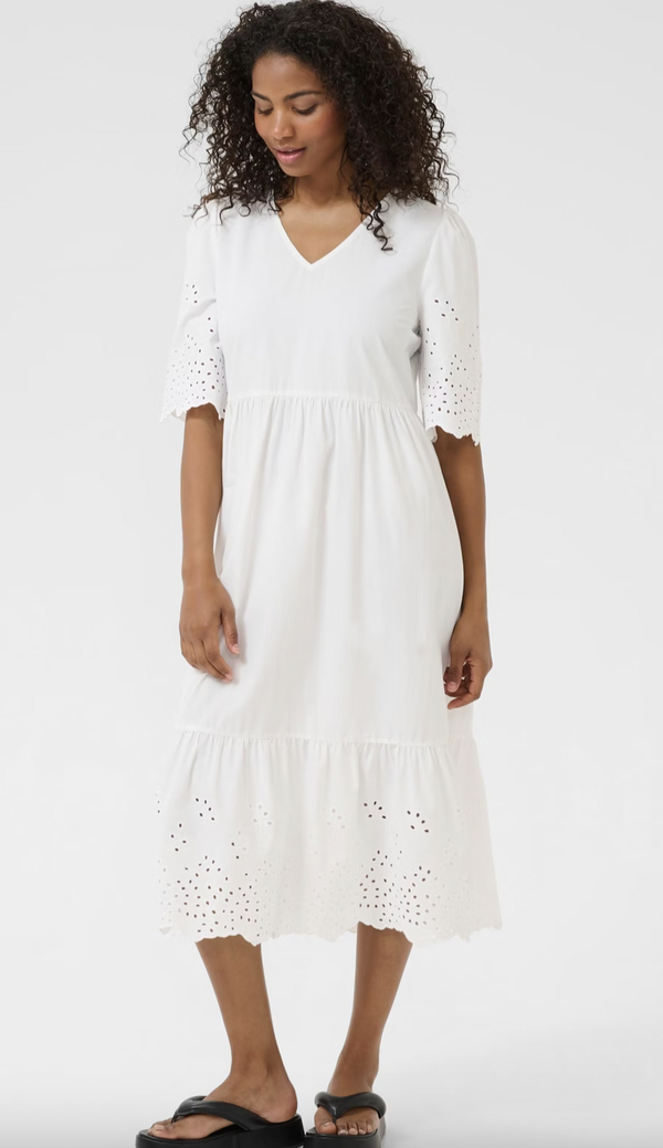 Louisa Midi Dress Chalk - Kaffe Clothing